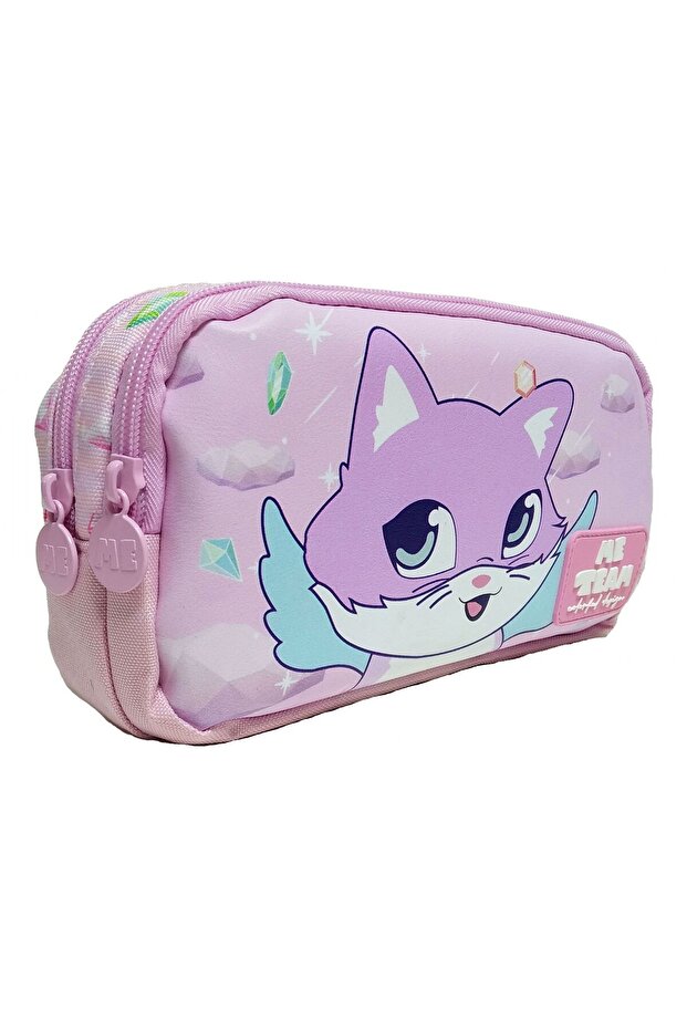 Me Team Cute Cat Two-Compartment School Pencil Case Bag - Me25011
