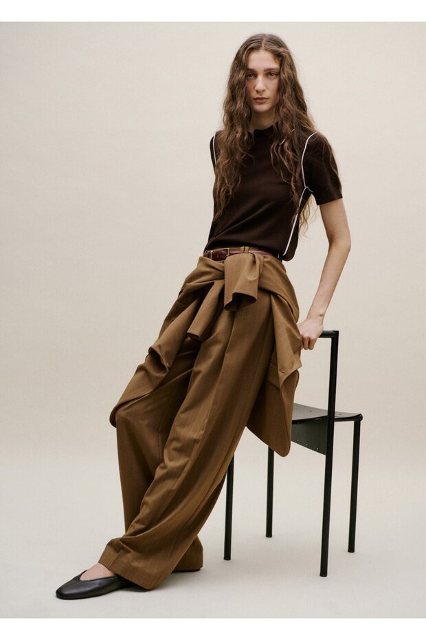 Kontrast çizgili kazak - 1