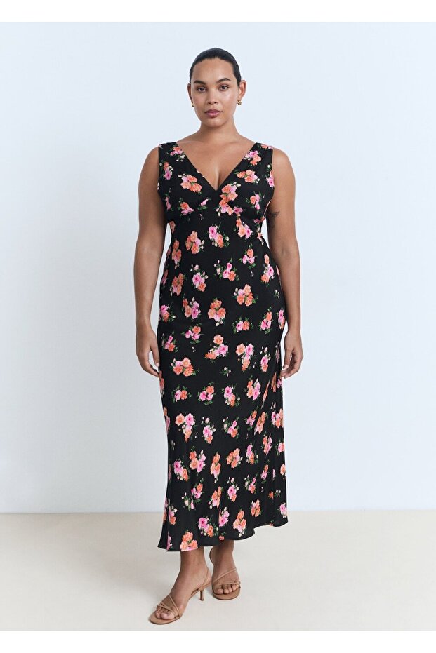 Uzun çiçekli elbise - 7