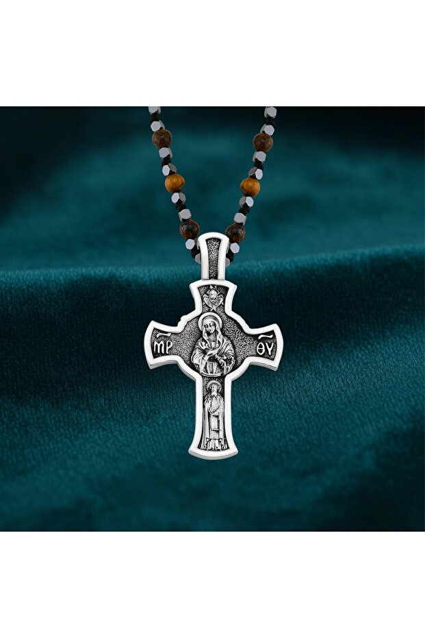 çelik kolye haç - 1