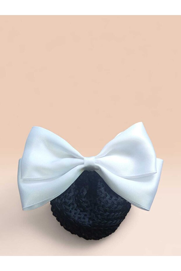 Satin Fabric 8 cm Automatic Clip Mesh Bow Knob Buckle