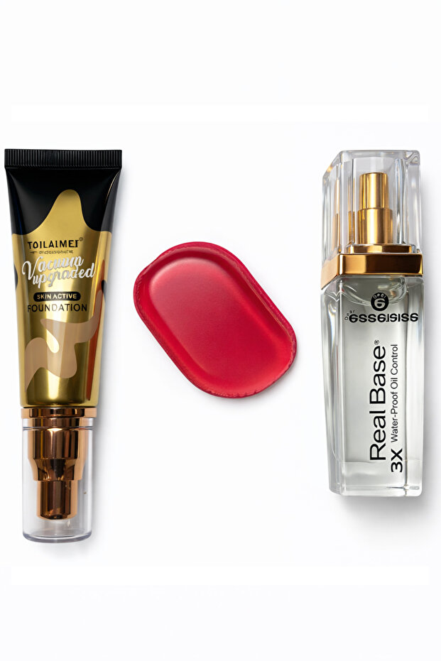 Makeup kit – liquid foundation + makeup base (primer) + application sponge - 1