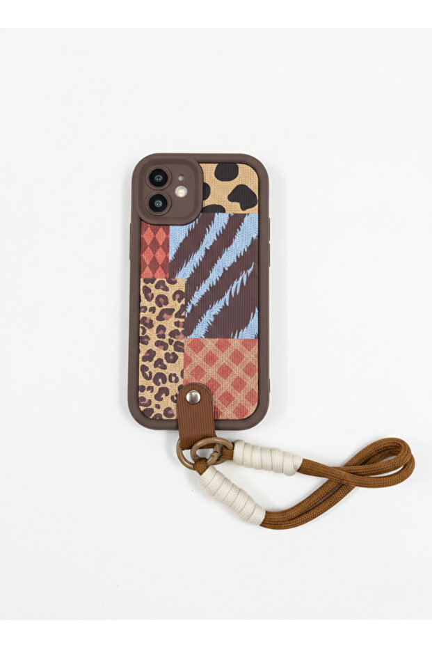 حافظة هاتف متوافقة مع آيفون 12 مع سوار بنمط الفهد وحماية ممتازة للكاميرا - 1