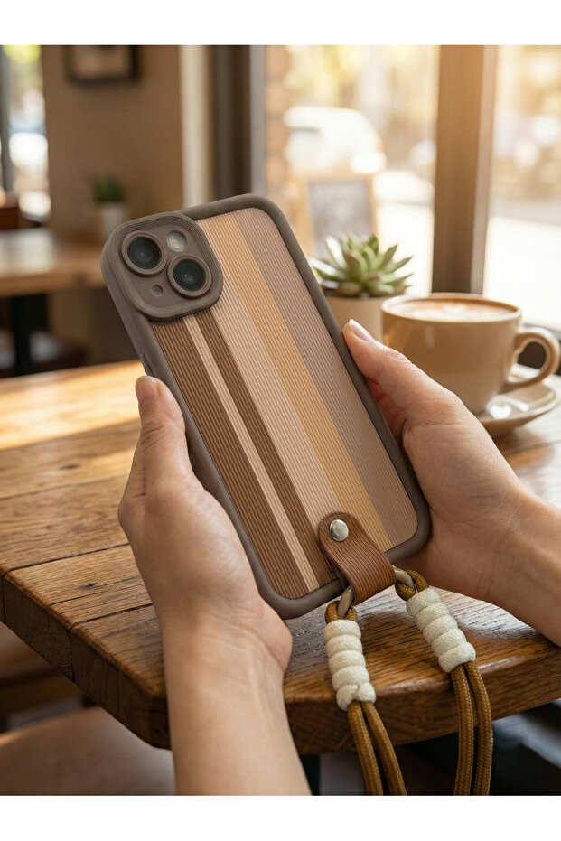حافظة هاتف فاخرة متوافقة مع آيفون 15 مع سوار بنمط الفهد وحماية للكاميرا - 3