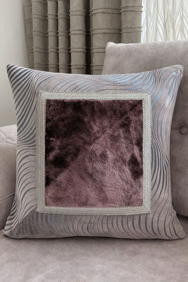 Design Throw Pillow Cover 40 X 40 Limited Edition Petrol Blue / Grey / Brown Special Edition