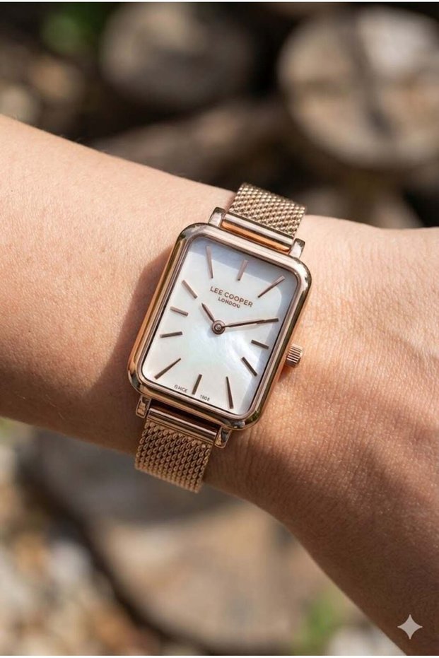 Rose Gold Women's Wristwatch | 20mm Rose Color Steel Case, Mesh Strap