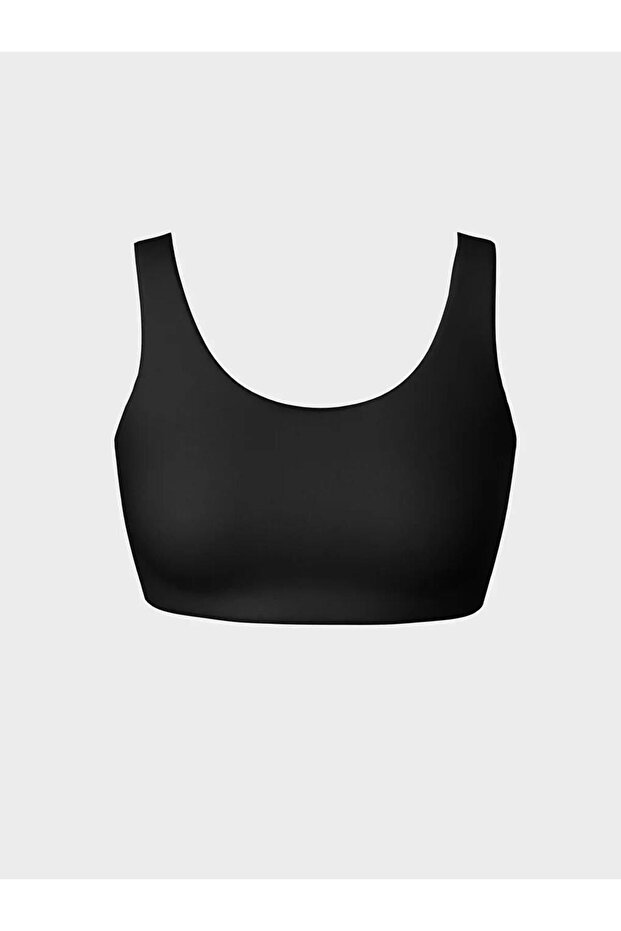 Black Non-Wired Non-Padded Plain Sports Bra (S6)