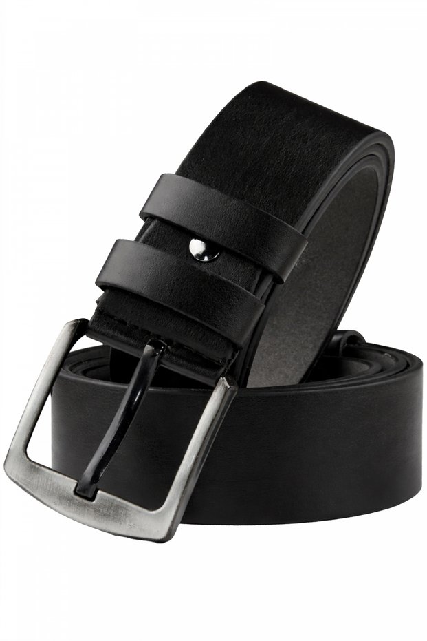 Black Plain Faux Leather Belt – Belt for Casual Sports Outfits 2602656