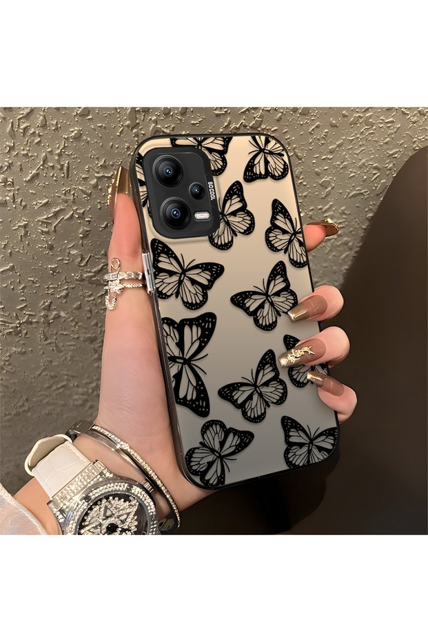 Redmi Note 12 5g Compatible, Stylish Butterfly Pattern, Impact Protective Phone Case