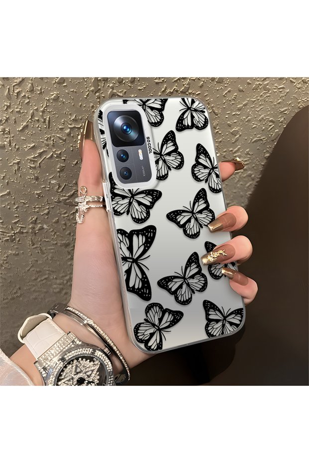 Mi 12T/12T Pro Compatible, Stylish Butterfly Pattern, Impact Protective Phone Case
