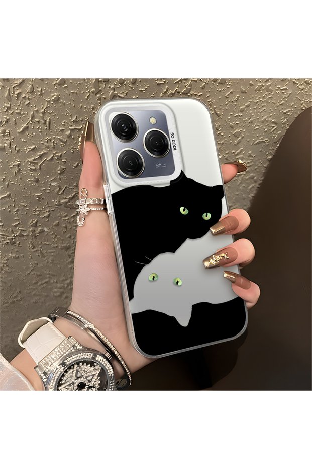 Tecno Spark 20 Pro Compatible, Cute Cat Pattern Shockproof Phone Case.