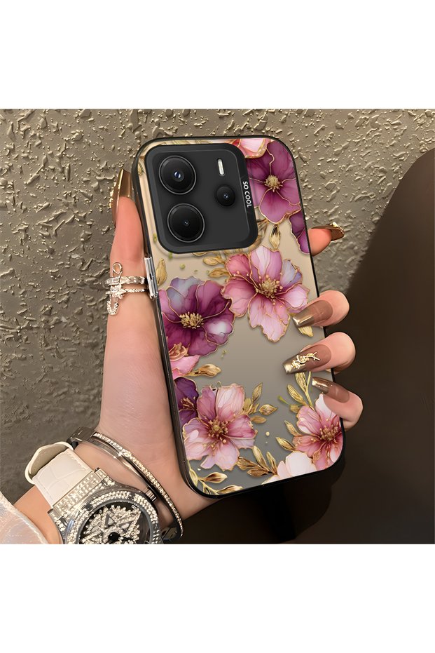 Redmi Note 14 Compatible, Light Luxury Floral Pattern, Shock Protective Phone Case