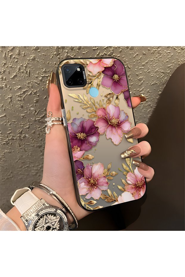 Realme C21Y/C25Y Compatible, Light Luxury Floral Pattern, Impact Protective Phone Case