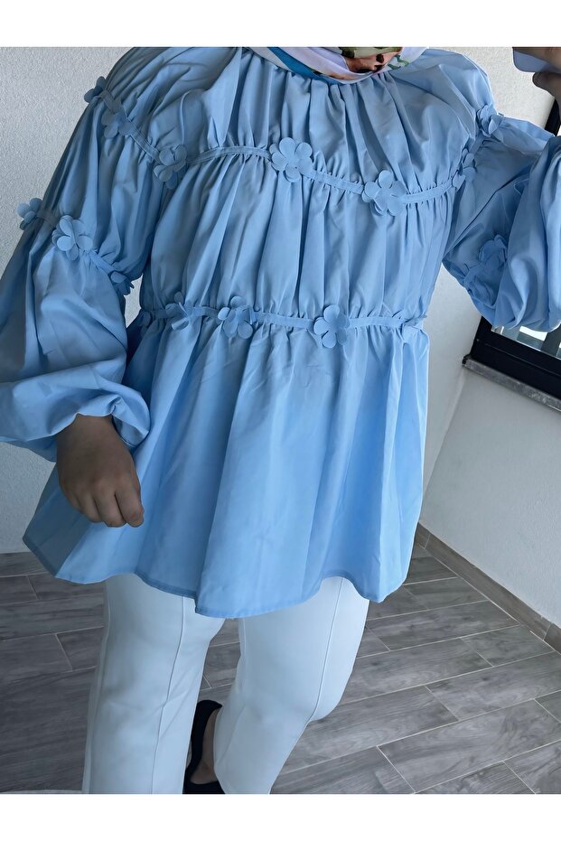 MİNİ ÇİÇEK DETAY GÖMLEK - 3