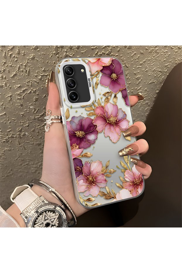 Samsung Galaxy S25 Fe Compatible, Lightweight Luxury Floral Print , Shock Protective Phone Case