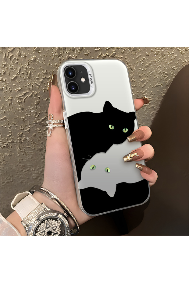 iPhone 11 Compatible, Cute Cat Pattern Shock Protection Phone Case.