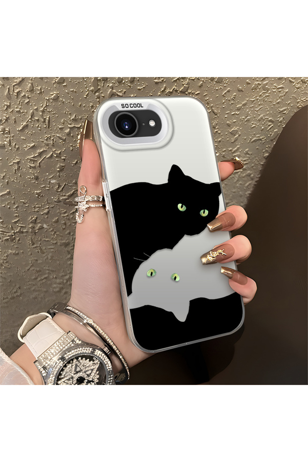 غطاء هاتف مقاوم للصدمات بنمط قطة لطيف، متوافق مع iPhone 16e.