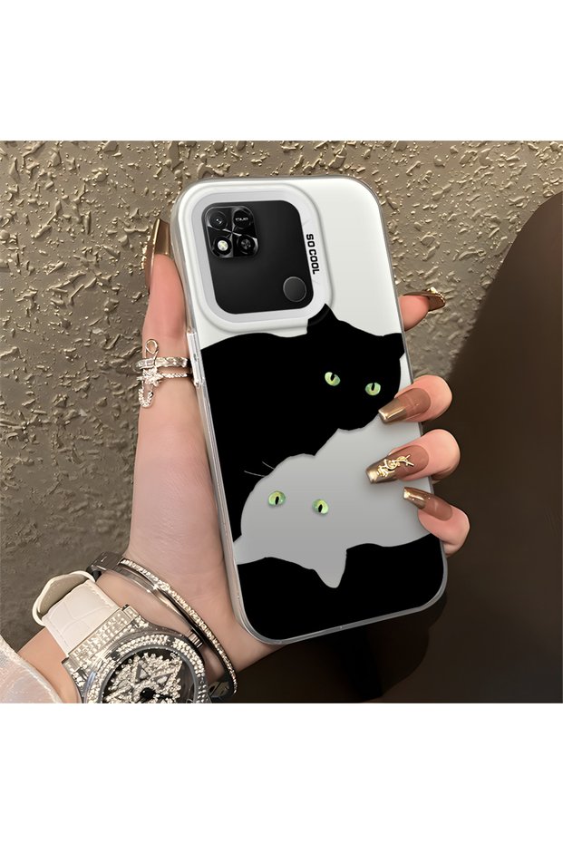 Redmi 10A Compatible, Cute Cat Pattern Shock Protection Phone Case.