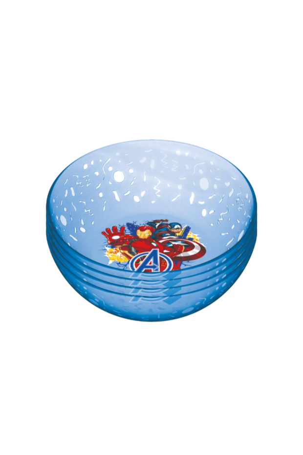 4-Piece Joy Round Shaped Polypropylene Avengers Printed Bowl Set