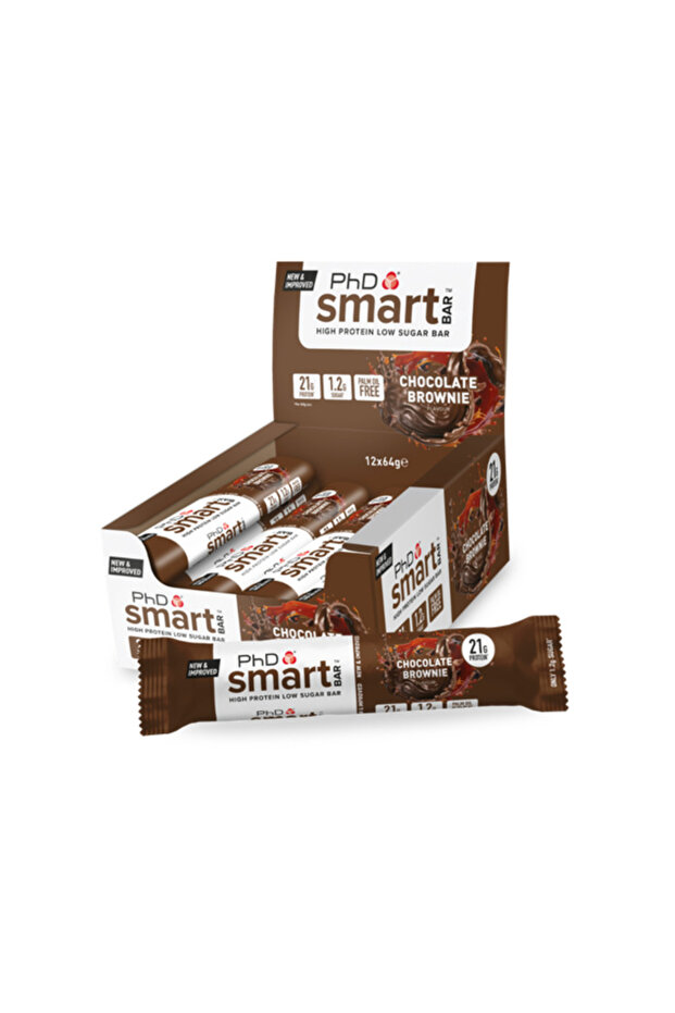 Smart Bar Chocolate Brownie 12 Pcs High Protein Low Sugar Soft Fudge Style Snack for Gym