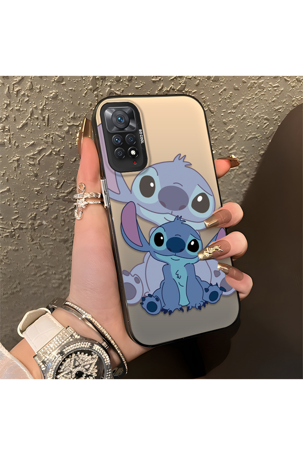 جراب هاتف Redmi Note 11 Pro متوافق مع تصميم Stitch للأزواج، مقاوم للصدمات.