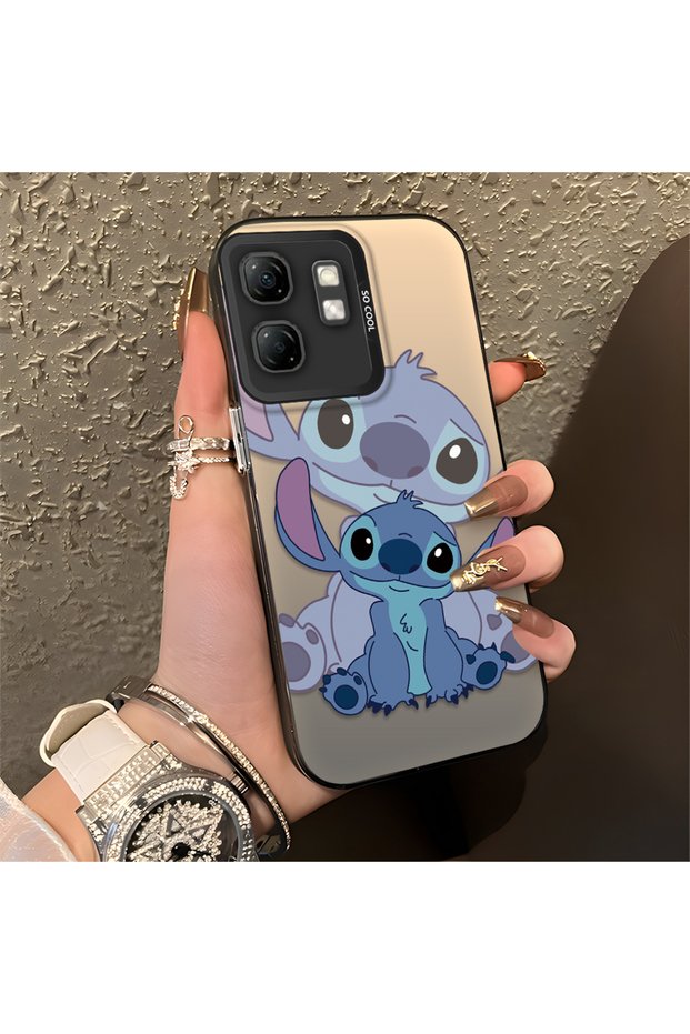 Infinix Hot 50I Compatible, Stitch Couple Design Shock Protection Phone Case.