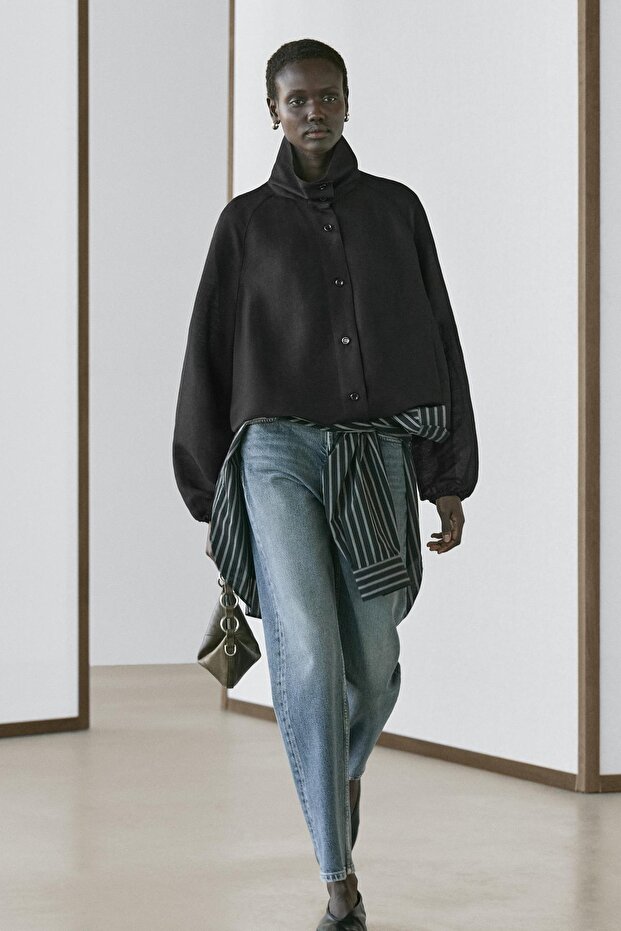 Keten ipek bomber ceket - 2