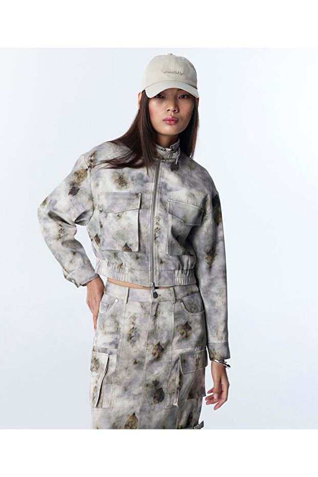 GÖRSEL BASKILI ELASTİK BEL CEKET - 1