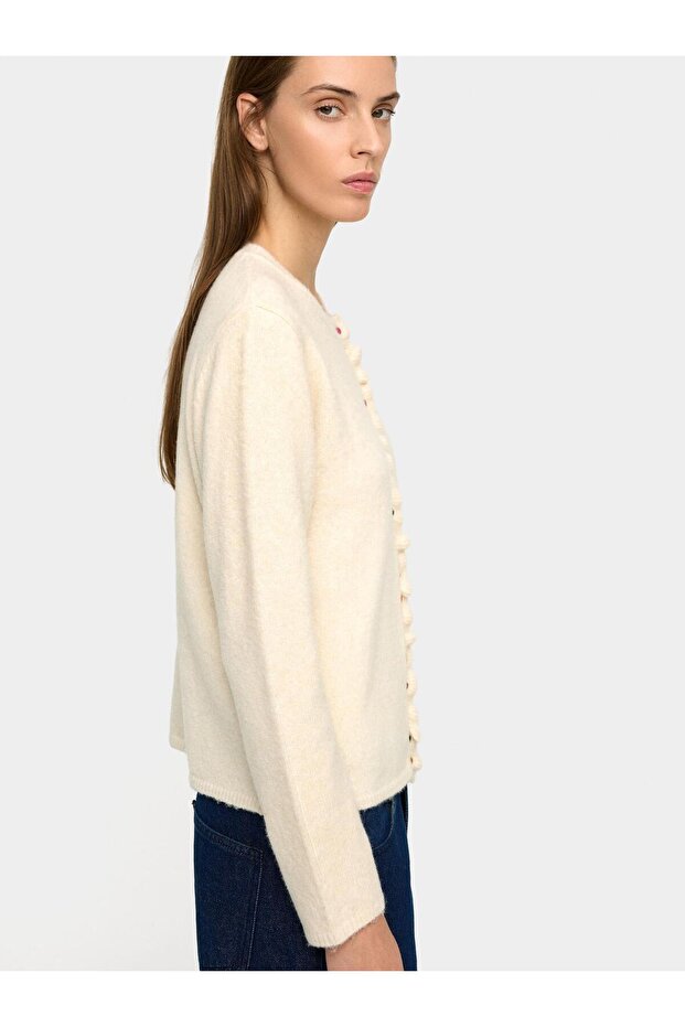 Fırfırlı Örme Hırka - 4