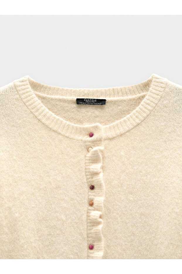 Fırfırlı Örme Hırka - 7