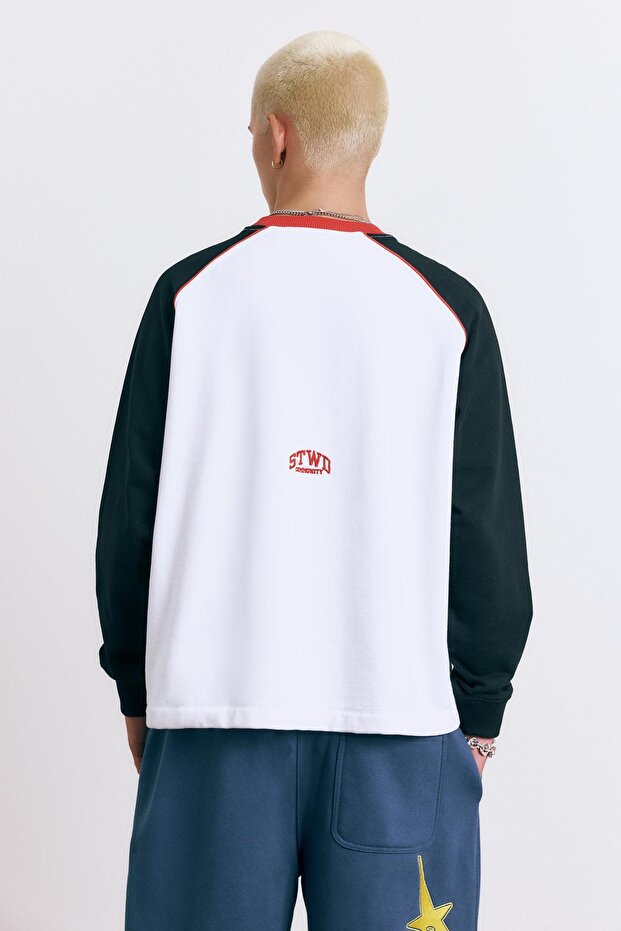 Varsity bisiklet yaka sweatshirt - 4