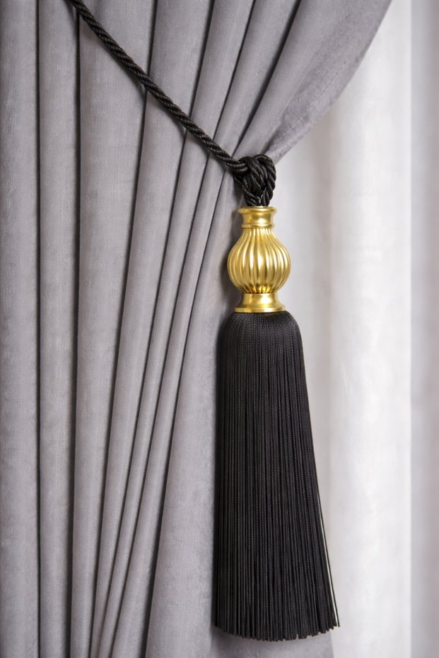 Gold Kukali Ceiling Bracket Curtain Collection Accessory Black