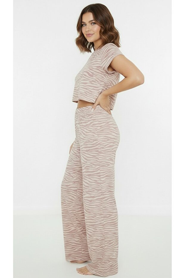 جزء سفلي بنمط حمار وحشي وردي مقاس كبير - 3