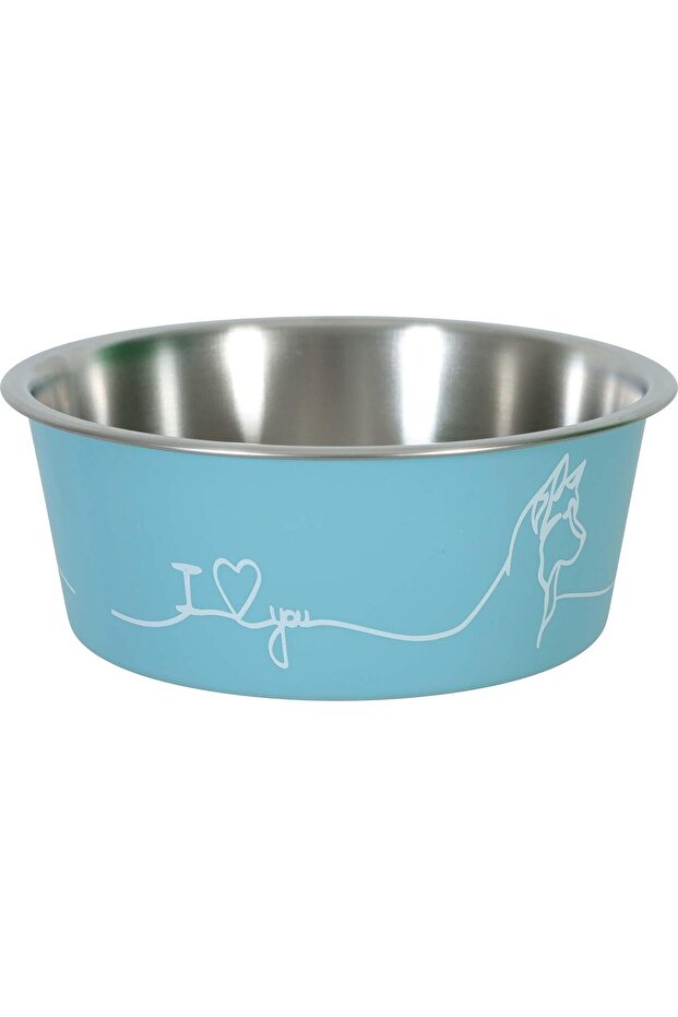 Non-Slip Love Dog Bowl Blue 750 ml