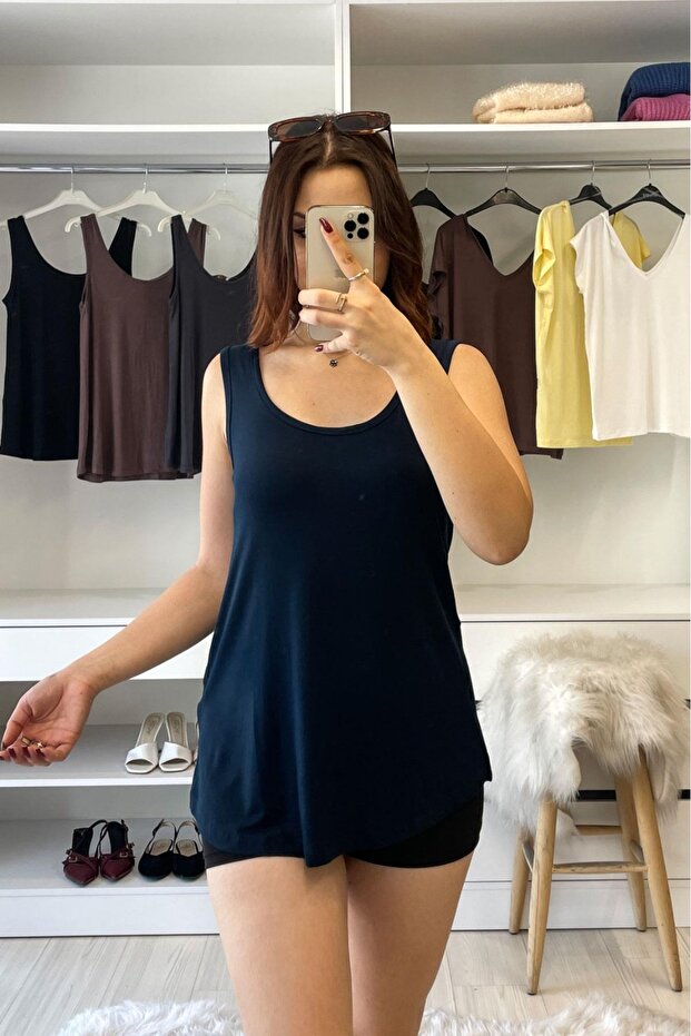 قميص داخلي أساسي - أزرق داكن LACİVERT - 2