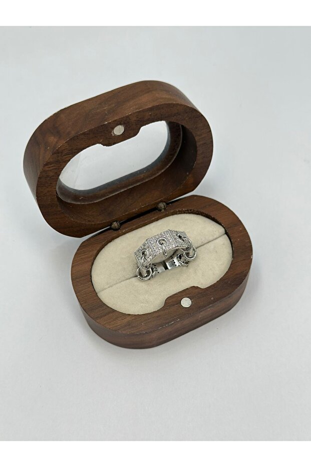 خاتم فضي قابل للتعديل بتفاصيل ساحرة - 2