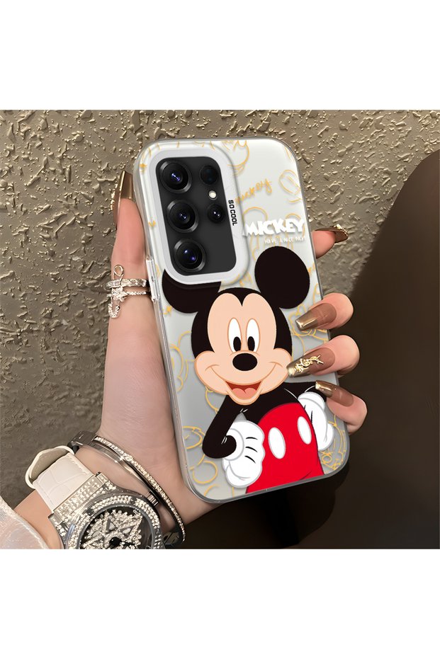 Samsung Galaxy S25 Ultra Compatible, Cartoon Mickey Mouse Patterned Impact-Resistant Phone Case.