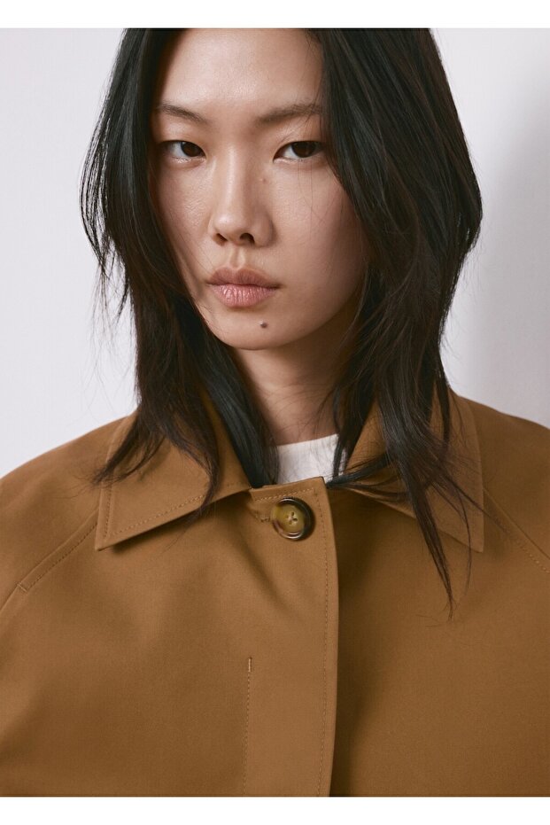 Kısa oversize trençkot - 6