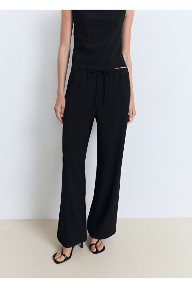 Asimetrik dökümlü askılı bluz - 1