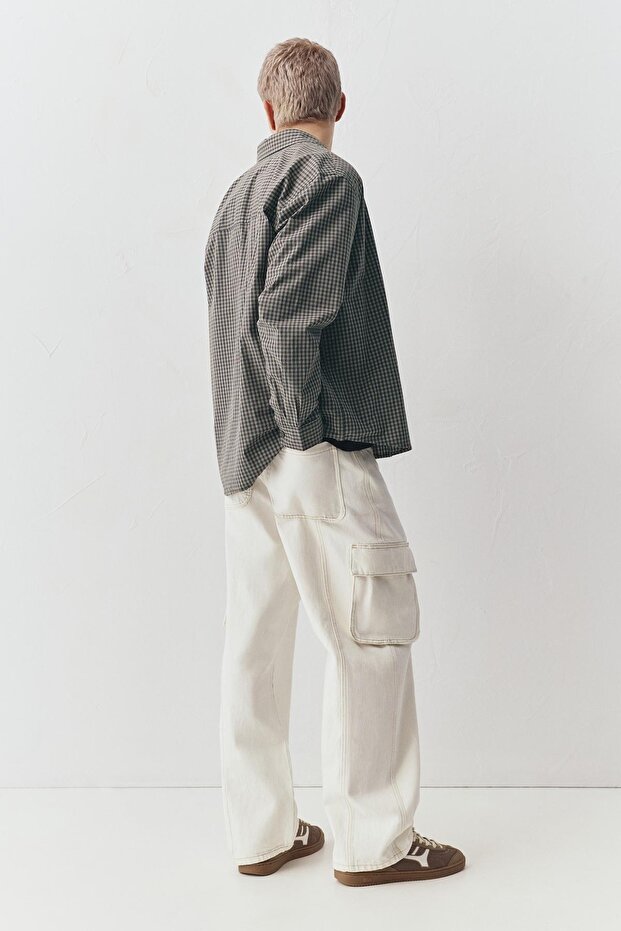 Kareli uzun kollu gömlek - 4