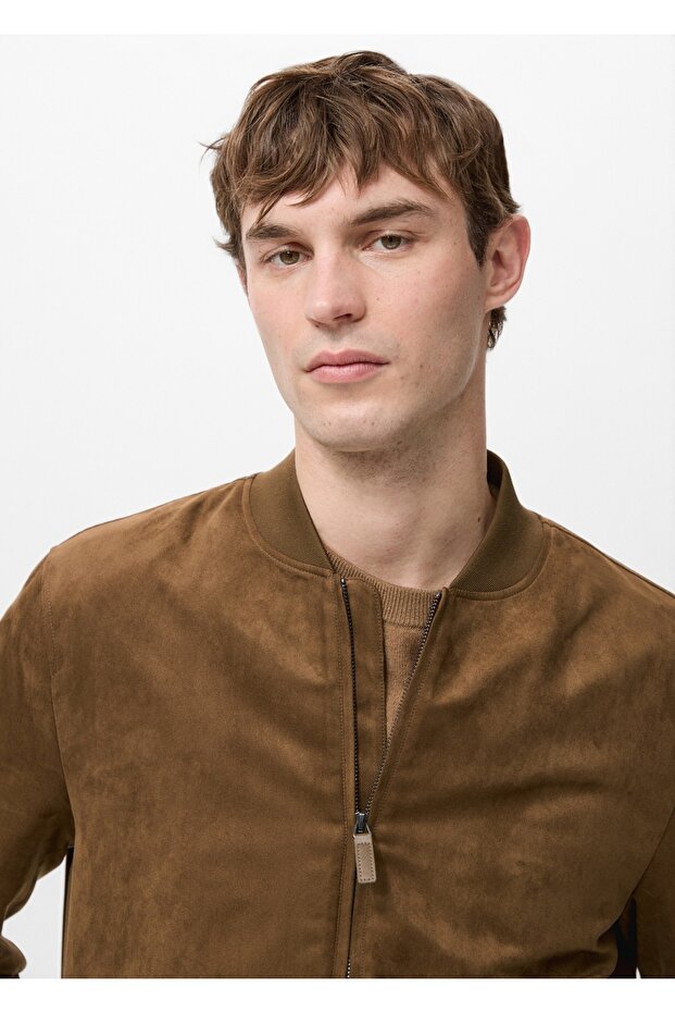 Süet görünümlü bomber ceket - 6