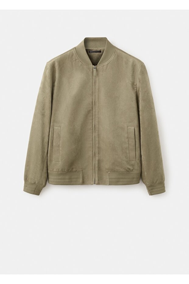 Süet görünümlü bomber ceket - 3