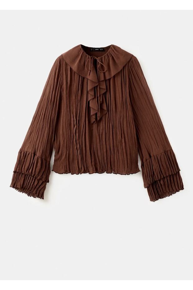 Volanlı şifon bluz - 3