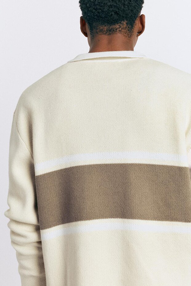 Fermuar detaylı örme polo - 4