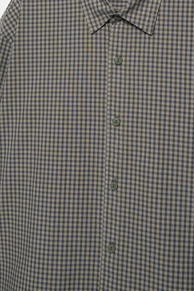 Kareli uzun kollu gömlek - 7