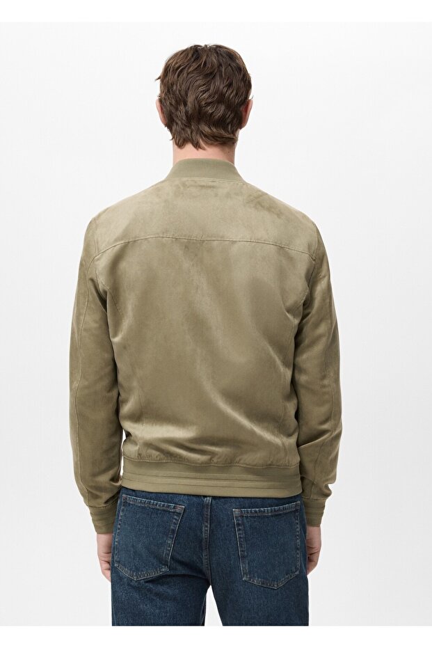 Süet görünümlü bomber ceket - 4