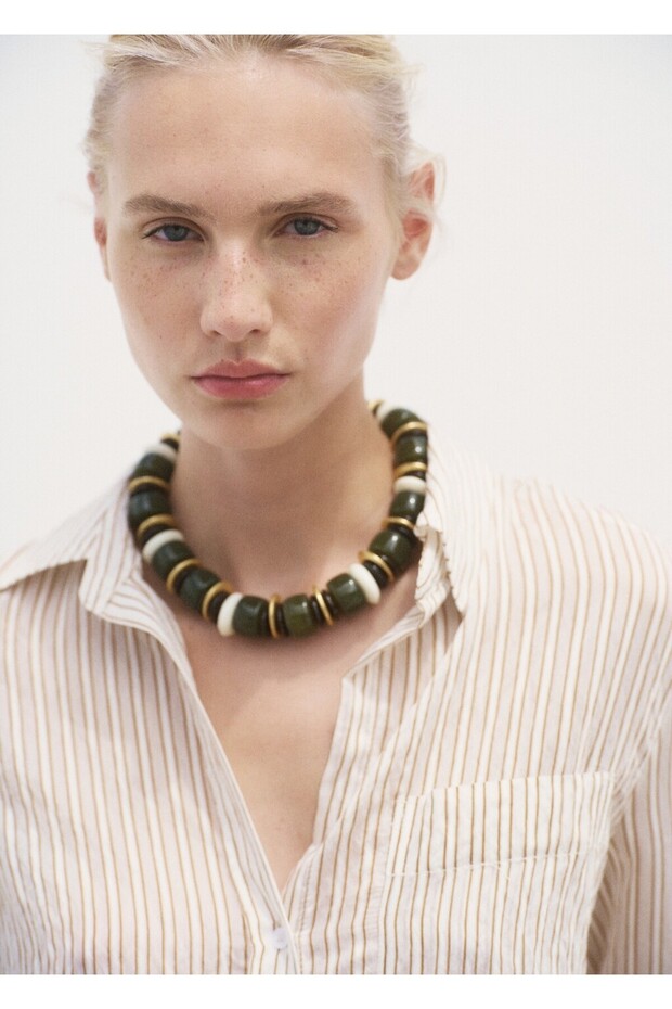 Çizgili yarı transparan gömlek - 6