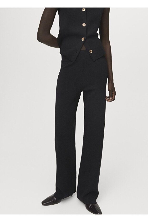 Beli lastikli triko pantolon - 1