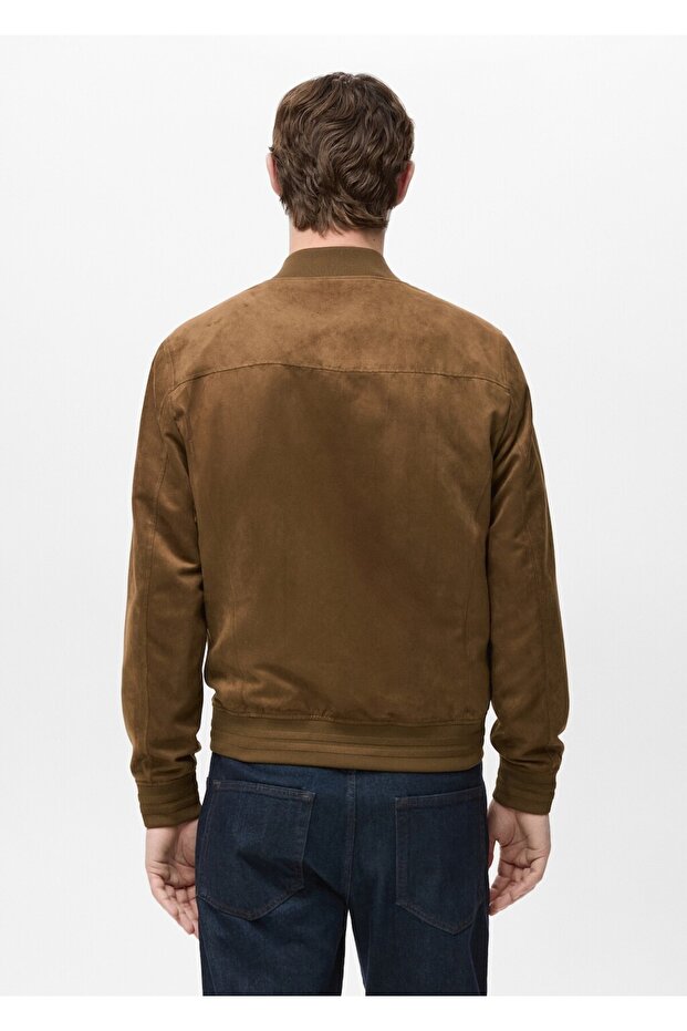 Süet görünümlü bomber ceket - 4
