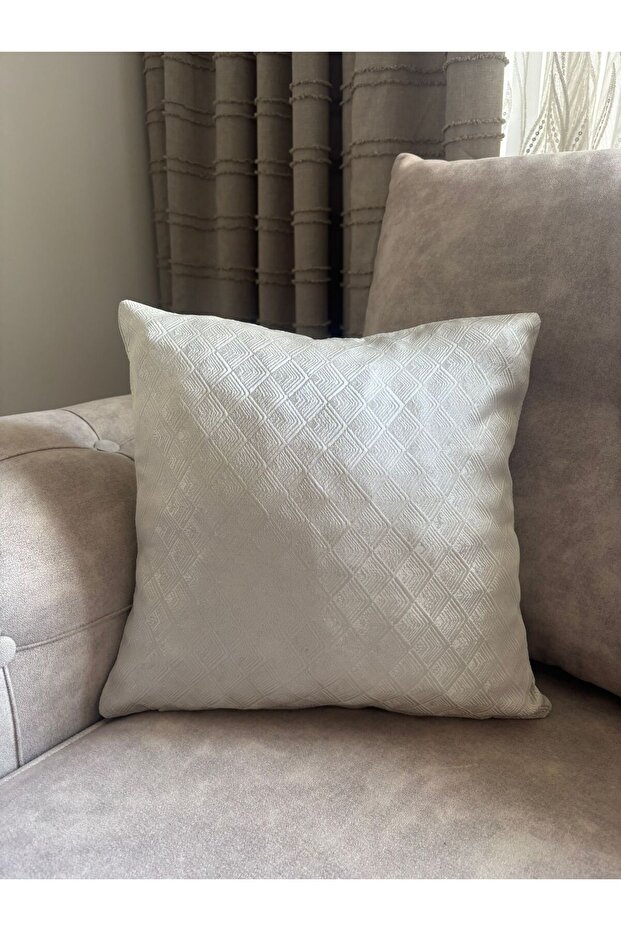 Kirlent Kilifi Fabrics 35 X 35 First Quality Shiny Fabric Ecru